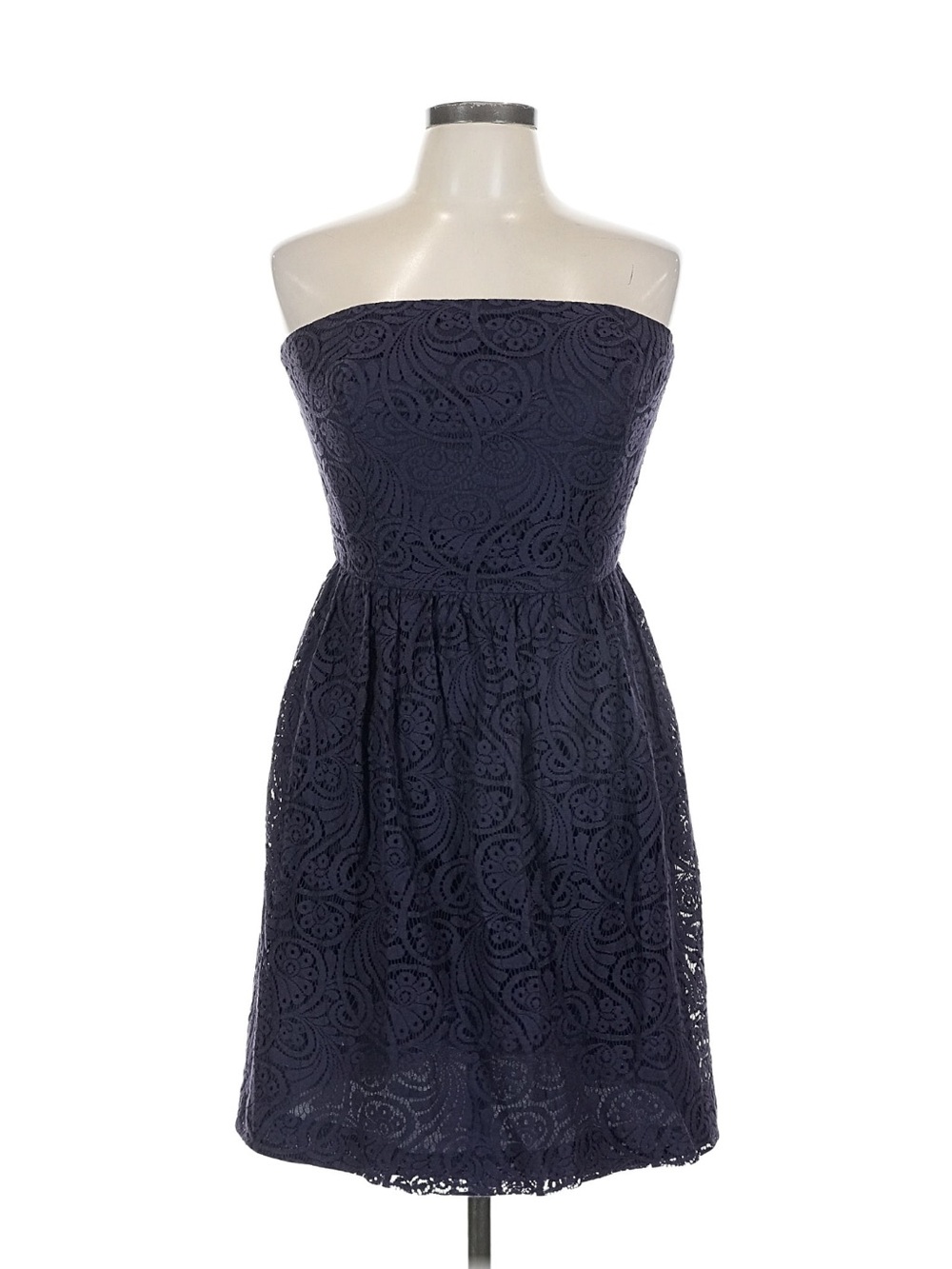 Trina Turk Navy Strapless Lace Party Dress